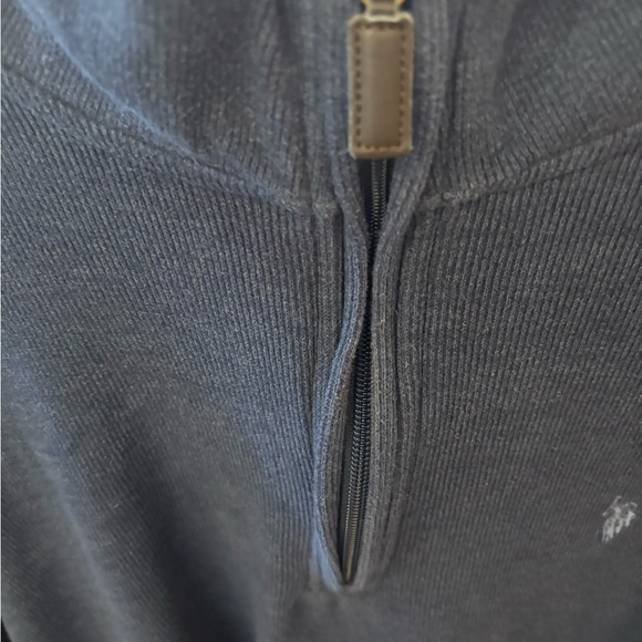 U.S. Polo 3XLT Navy Pull Over Cotton Blend 1/4 Zip Ribbed LS Pony Logo - Picture 6 of 15